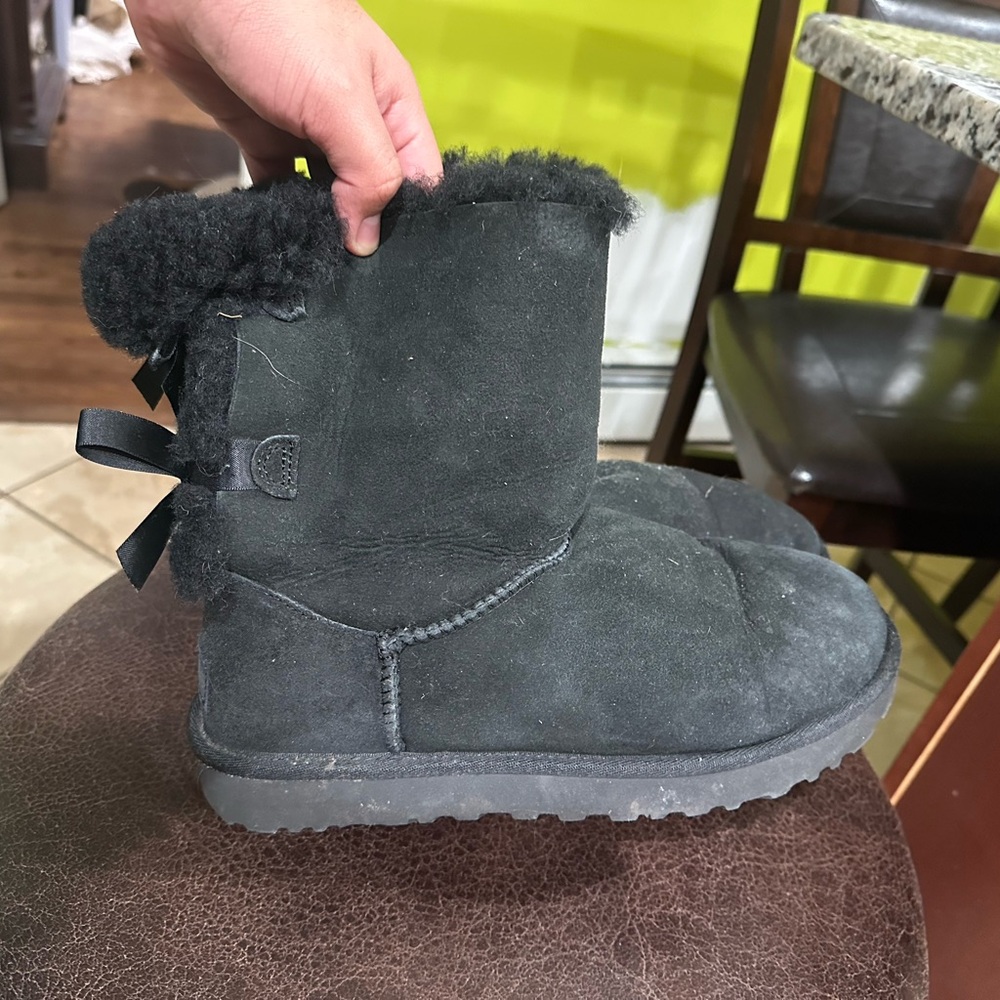 Black Suede Shearling Boots